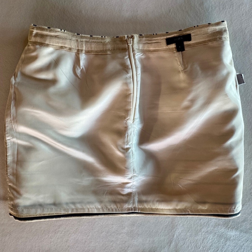 J. Crew Silk Blend Metallic Gold & Cream Striped Mini Skirt (8) - Picture 9 of 16